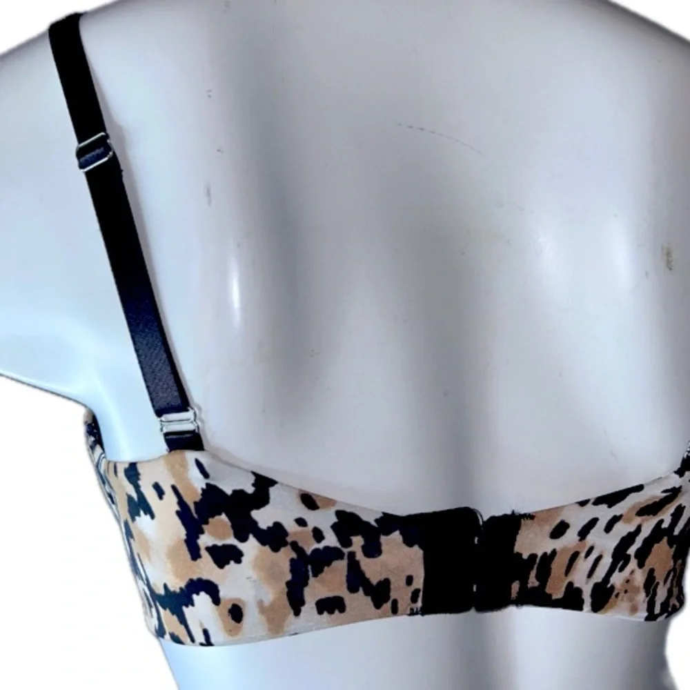 SOMA Mimi Demi Memory Foam Padded Underwire Leopard Cheetah Print Bra Sz 34D NEW